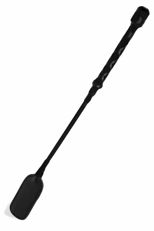 17.5″ Short Leather Riding Crop Bondage Black