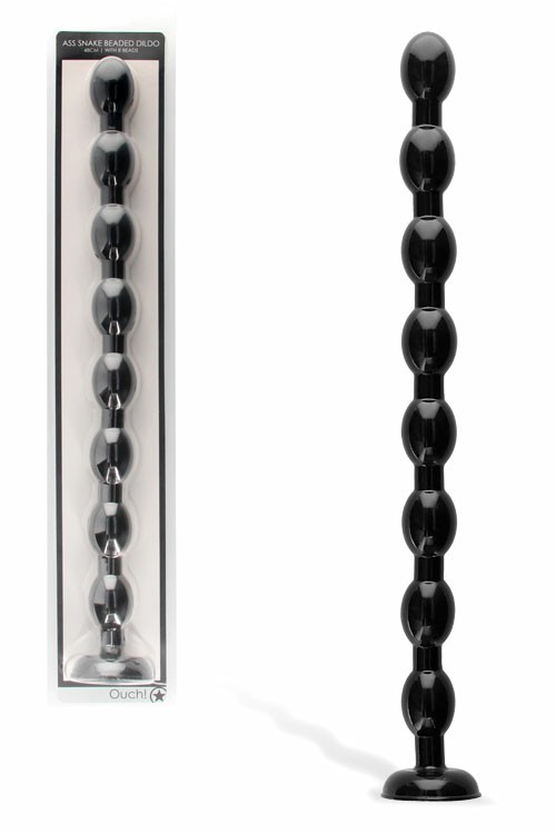 18.9″ Anal Snake Beaded Dildo Anal Balls & Beads Black