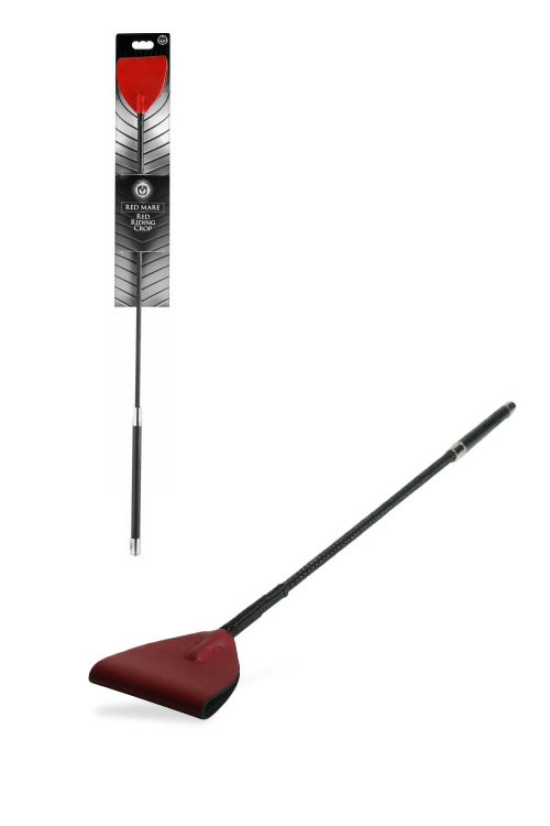 26″ Leather Riding Crop Bondage Red