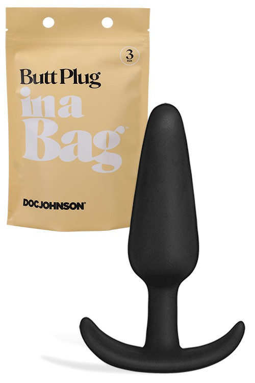 3″ Butt Plug In A Bag Anal Toys Black