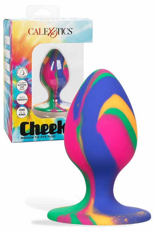 3″ Cheeky Tie Dye Silicone Butt Plug Anal Toys Multi