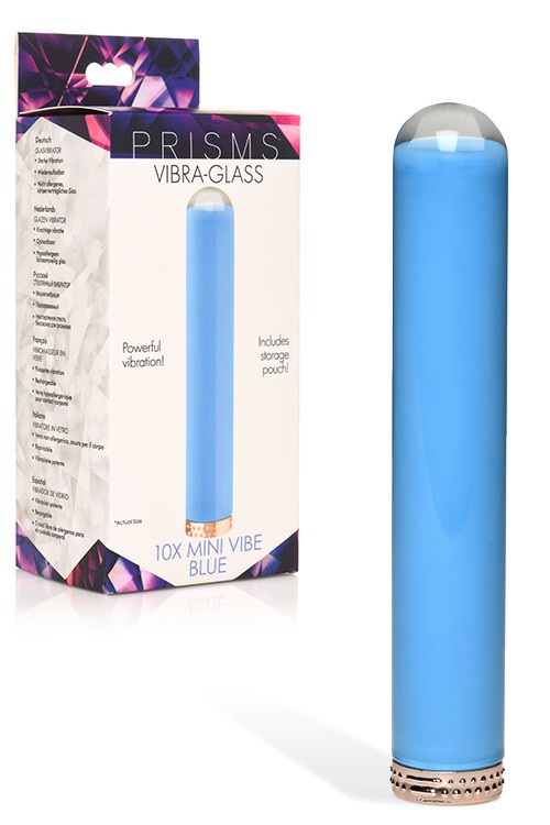 4.25″ 10X Mini Glass Bullet Vibrator Bullet Vibrators Blue