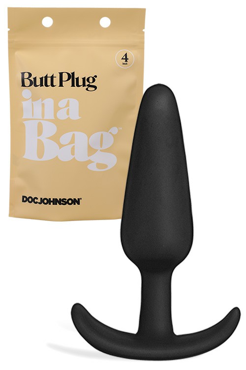 4″ Butt Plug In A Bag Anal Toys Black