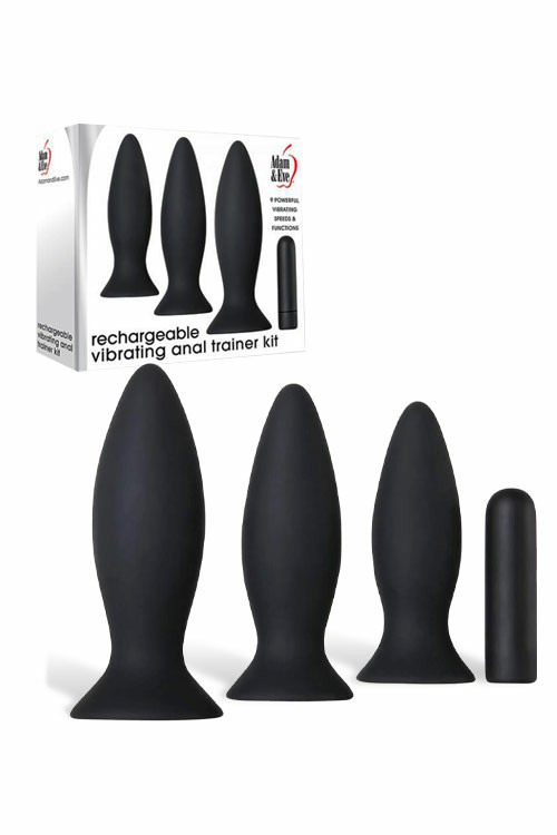 4 Piece Anal Training Kit Plus Bullet Vibrator Anal Toys Black