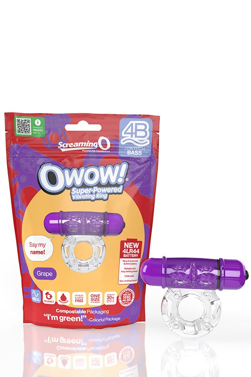 4B Owow Vibrating Cock Ring Couples Rings Blue