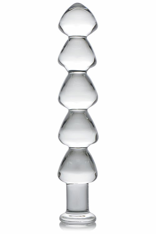 5 Bead 11″ Glass Dildo Dildos Clear