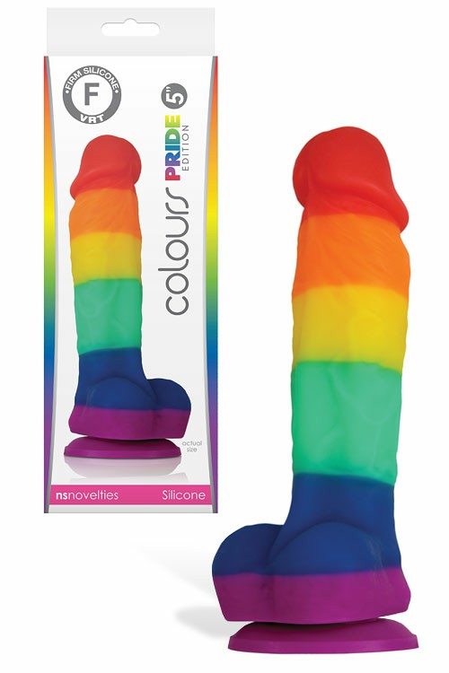 5″ Realistic Rainbow Platinum Silicone Dildo Dildos Multi