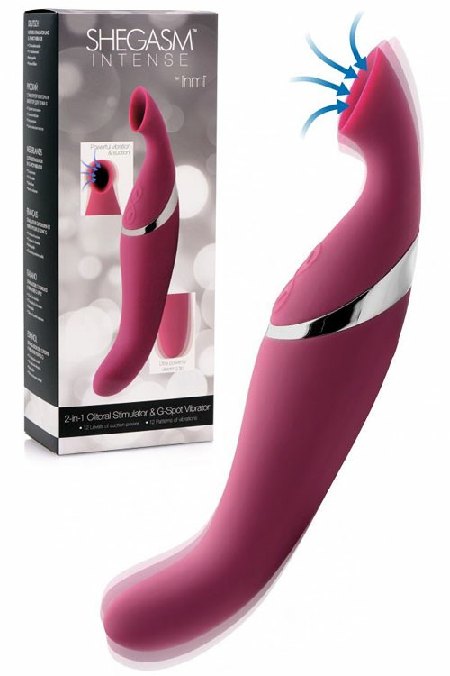 7.75″ Intense 2 In 1 Clitoral Suction & G-Spot Vibrator G-Spot Vibrators Pink