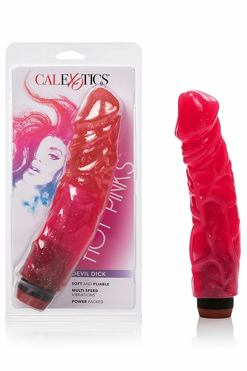 8.5″ Vibrating Jelly Dongs Realistic Vibrators Hot Pink