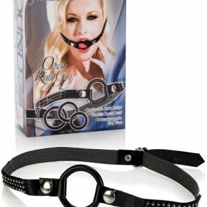 Adjustable Open Ring Gag Bondage Black/Silver