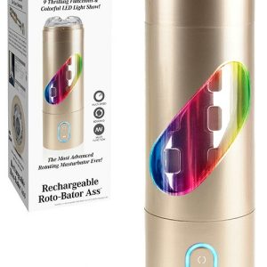 Advanced Rechargeable Rotating Masturbator (Ass) Vibrating Masturbators Gold