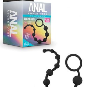 Anal Adventures 12.5″ String Of 10 Silicone Anal Beads Anal Balls & Beads Black