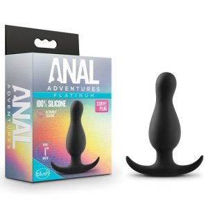 Anal Adventures 3.5″ Curved Butt Plug Anal Toys Black