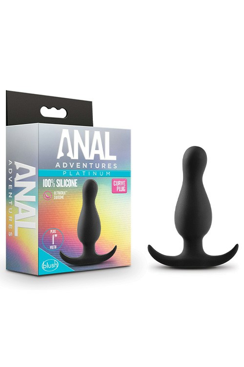 Anal Adventures 3.5″ Curved Butt Plug Anal Toys Black