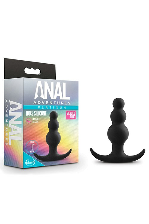 Anal Adventures 3″ Beaded Butt Plug Anal Toys Black