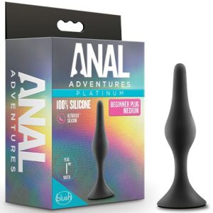 Anal Adventures Medium 4.25″ Beginner Butt Plug Anal Toys Black