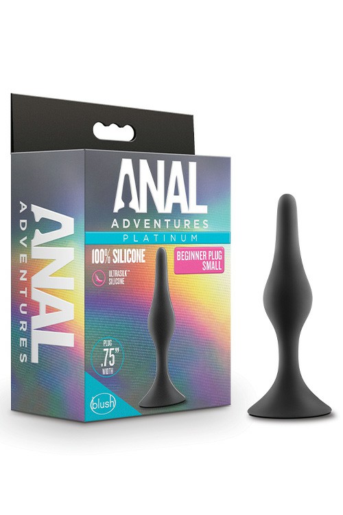 Anal Adventures Small 3.25″ Beginner Butt Plug Anal Toys Black