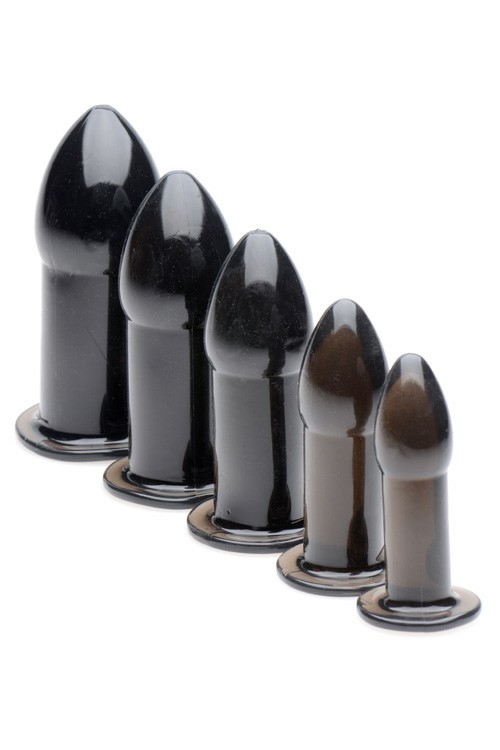 Anal Trainer Butt Plug Set (5 Pce) Anal Toys Black