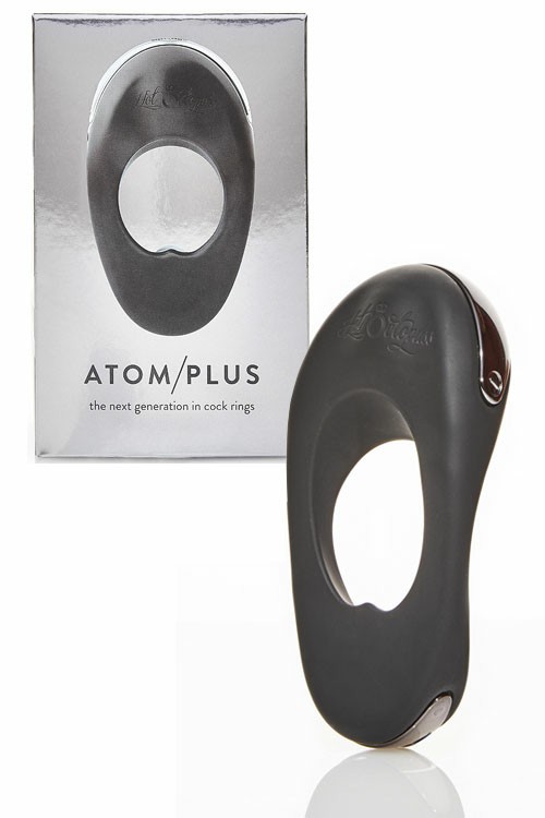 Atom Plus Rechargeable Powerful Vibrating Cock Ring Couples Rings Black