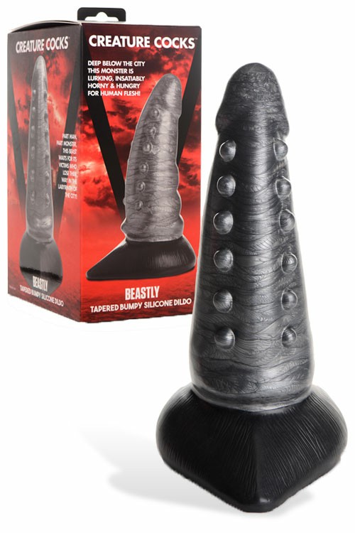 Beastly 8.25″ Tapered Tentacle Dildo Dildos Silver