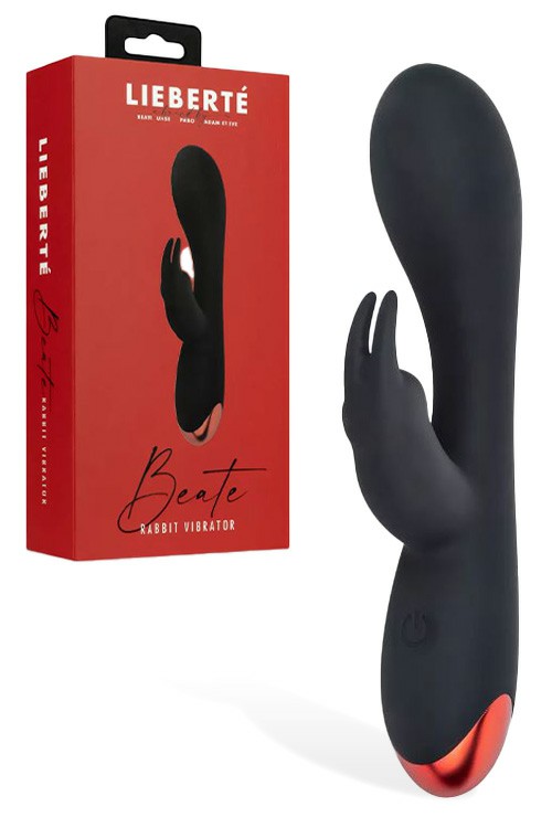 Beate 7.2″ Rabbit Vibrator Rabbit Vibrators Black/Red