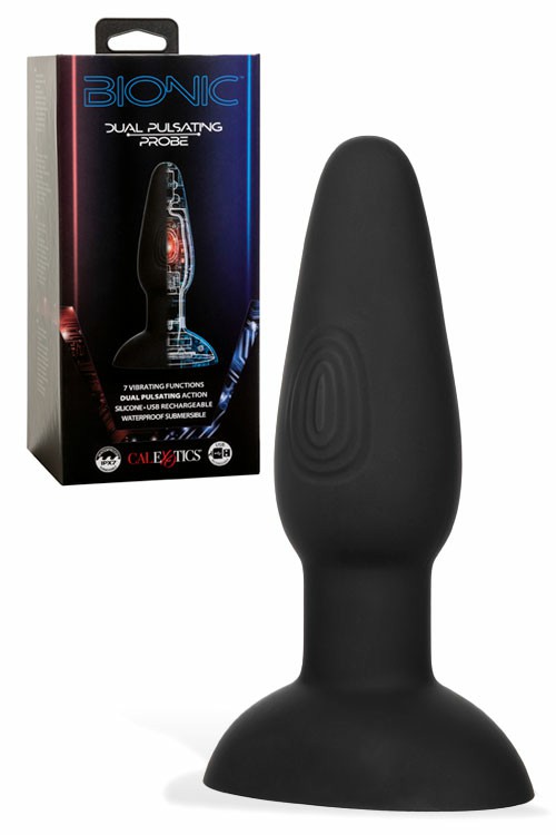 Bionic Dual Pulse 5.75″ Vibrating Butt Plug Plus Dual Pulsation Anal Toys Black