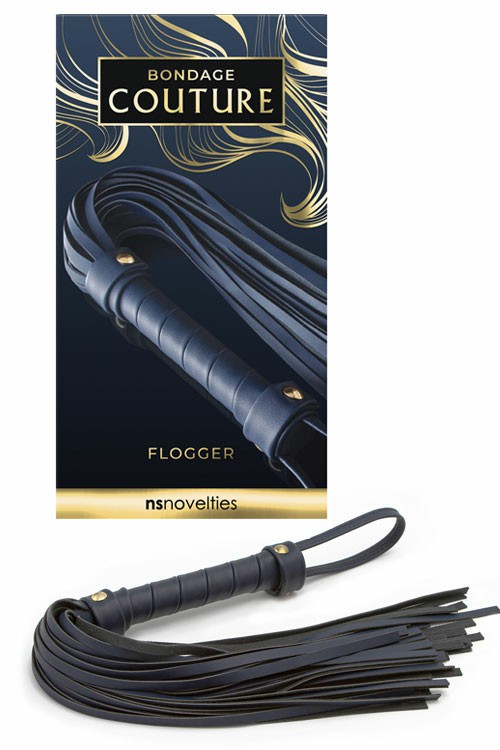 Bondage Couture Vegan Leather 22.6″ Flogger Bondage Navy