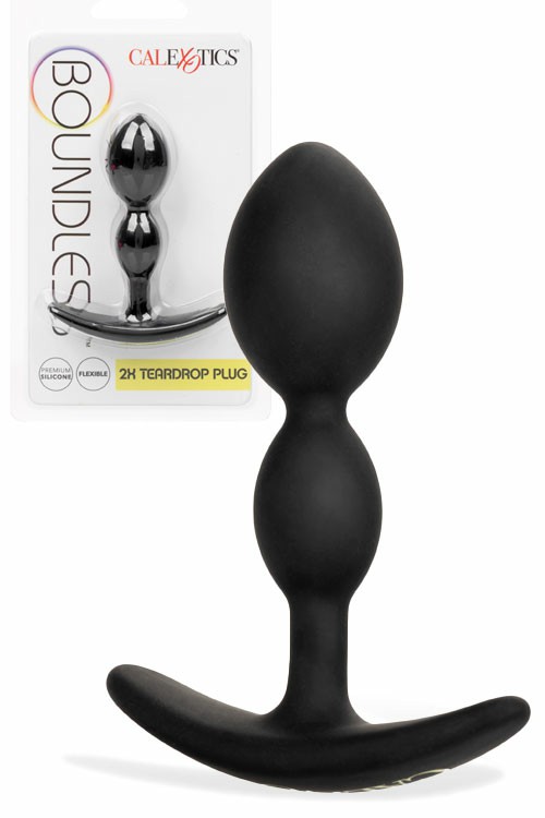 Boundless 2X Teardrop 2.5″ Butt Plug Anal Toys Black