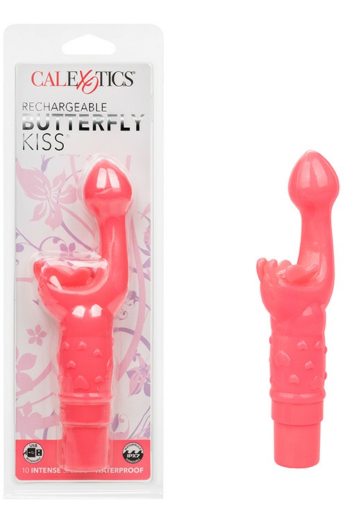 Butterfly Kiss 2.75″ Mini Rabbit Vibrator With Fluttering Clitoral Teaser Rabbit Vibrators Orange