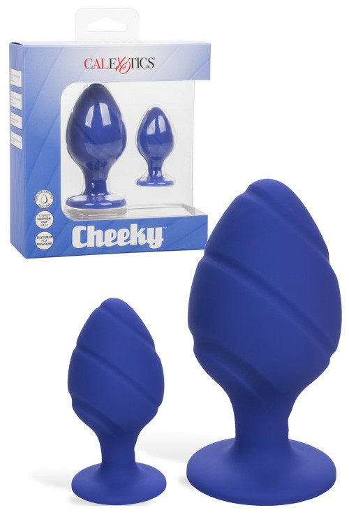 Cheeky Blue Silicone Butt Plug Set (2 Pce) Anal Toys Blue