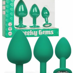 Cheeky Gems Silicone Anal Training Kit (3 Pce) Anal Toys Green