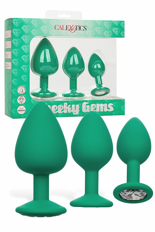 Cheeky Gems Silicone Anal Training Kit (3 Pce) Anal Toys Green