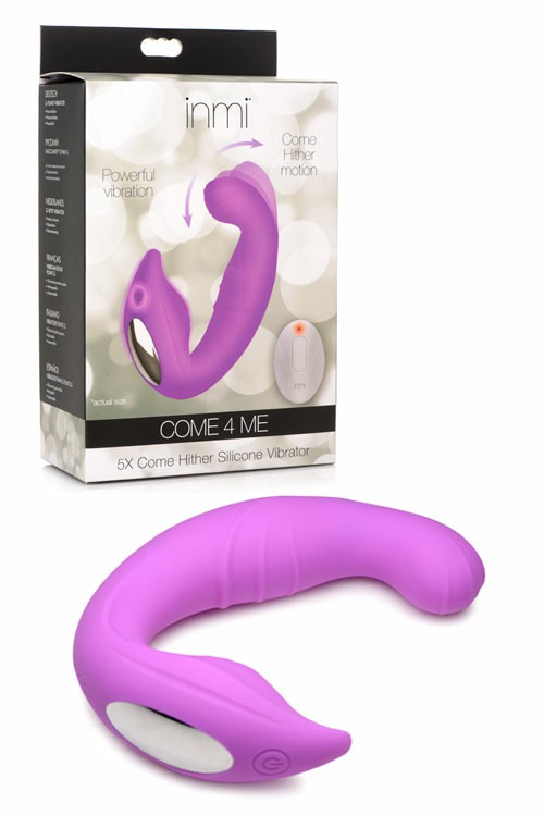 Come 4 Me 4.6″ Come Hither Remote Controlled G Spot Vibrator G-Spot Vibrators Purple