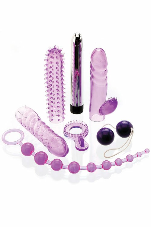 Complete Lover’s Vibrator Kit (7 Pce) Couples Toys Purple