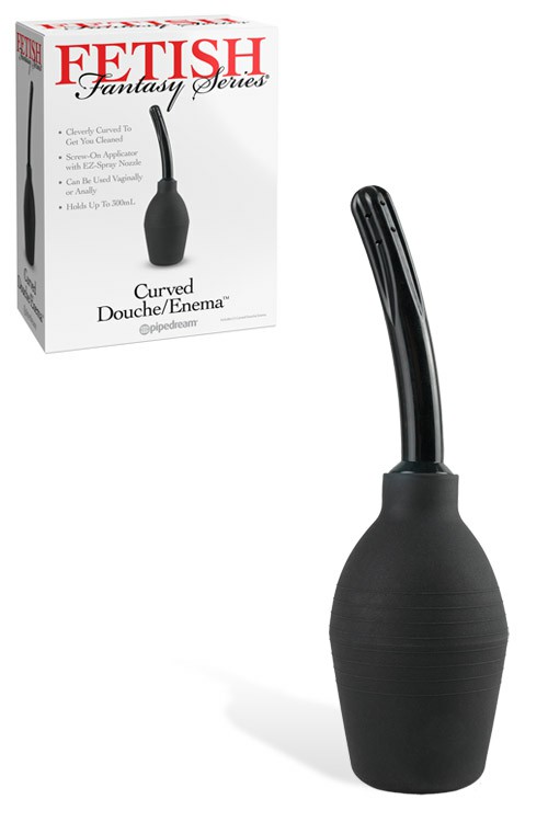 Curved Douche / Enema Anal Toys Black