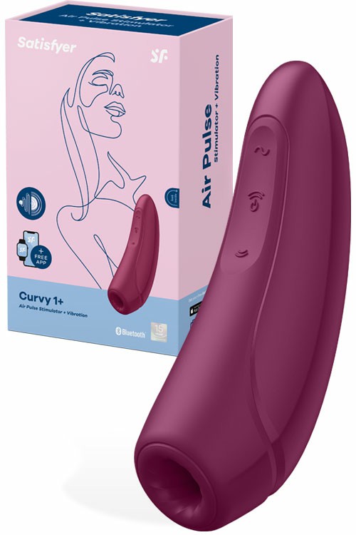 Curvy 1 Plus App Compatible Vibrating Air Pulse Clitoral Stimulator Clitoral Vibrators Red