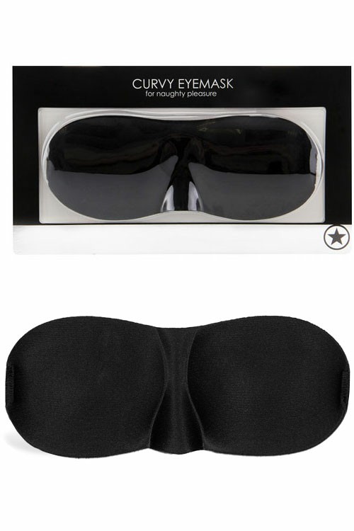 Curvy Eye Mask With Adjustable Strap Blindfolds & Hoods Black