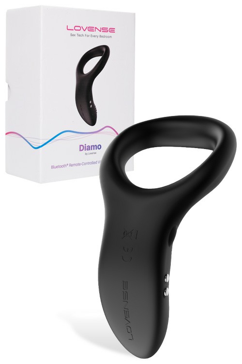 Diamo App Controlled Vibrating Cock Ring Couples Toys Black