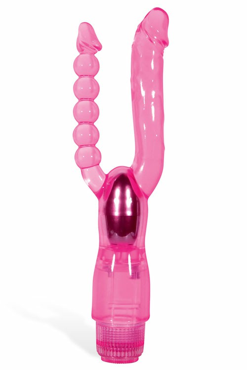 Dual Penetration 10.5″ Vibrator Realistic Vibrators Pink