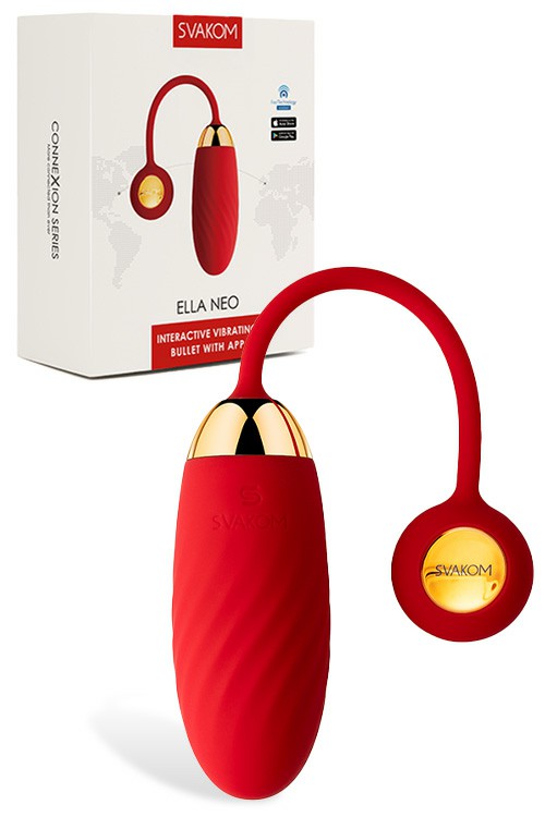 Ella Neo App Controlled 8.4″ Interactive Bullet Vibrator Vibrating Eggs Red