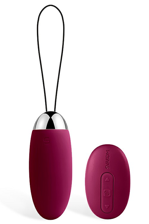 Elva Remote Controlled 3″ Wearable Intelligent Bullet Vibrator Vibrating Eggs Plum Red