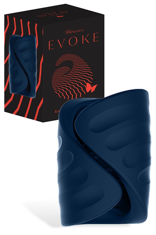 Evoke 3.5″ Vibrating Stroker Vibrating Masturbators Navy