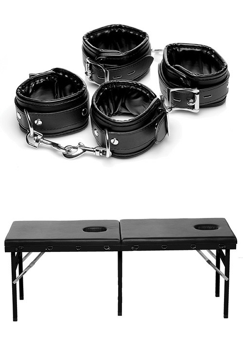 Extreme Cuffs Bondage Table Couples Toys Black