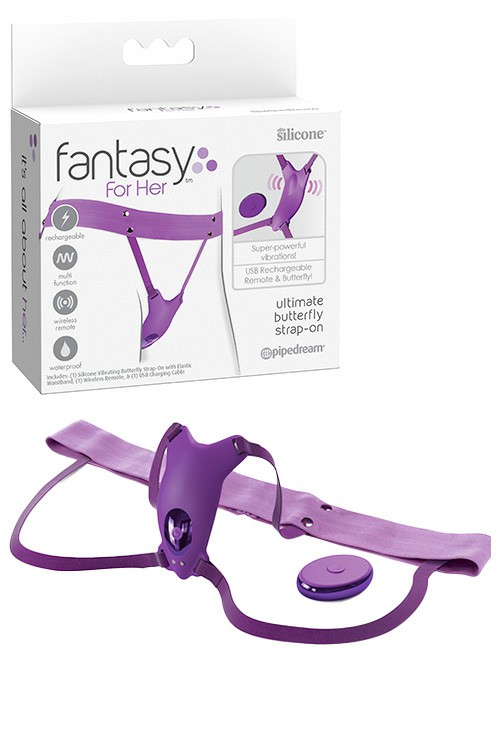 Fantasy For Her 3.9″ Wearable Butterfly Clitoral Vibrator Vibrating Panties Purple