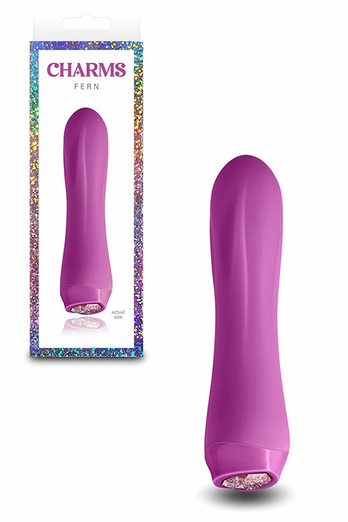 Fern 5.3″ Compact G Spot Vibrator With Led Heart Base G-Spot Vibrators Grey