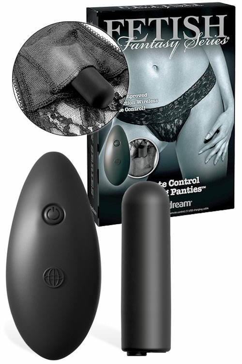 Fetish Discreet Vibrating Panty With Remote (Standard Size) Vibrating Panties Black