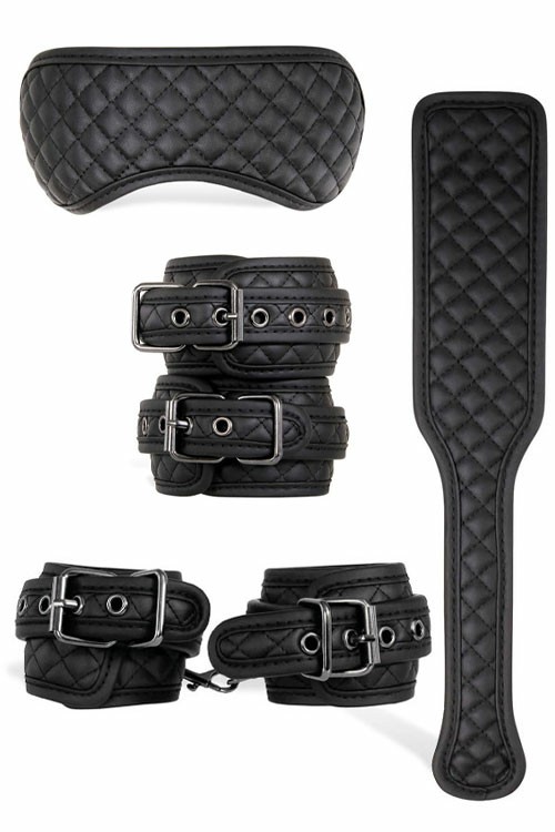 Fetish Dreams Beginner Bondage Set (4 Pce) Bondage Black