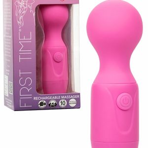 First Time 4.75″ Rechargeable Wand Massager Vibrators Pink