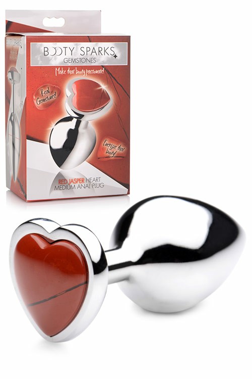 Gemstones Red Jasper Heart Anal Plug Anal Toys Red