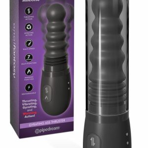 Gyrating & Thrusting 8.5″ Anal Vibrator With Heat Function Anal Stimulators Black